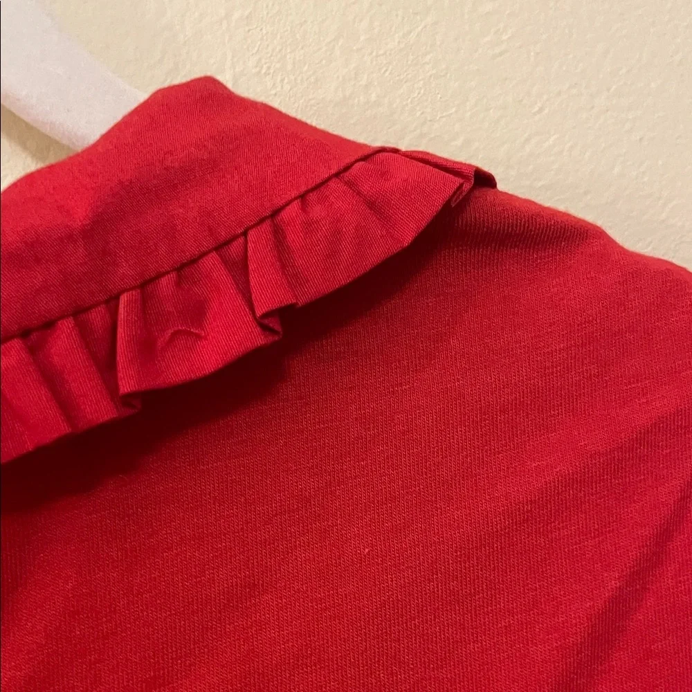 Chic Red Blouse with Peter Pan Collar - Picture 9 of 9